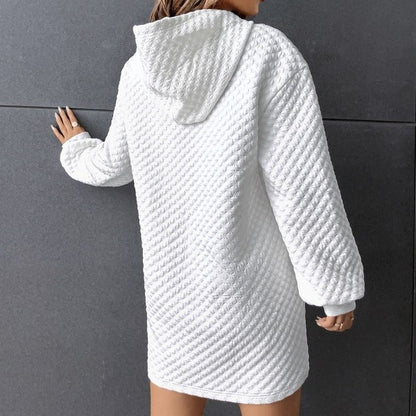 Waffle Casual Loose-fitting Hoodie