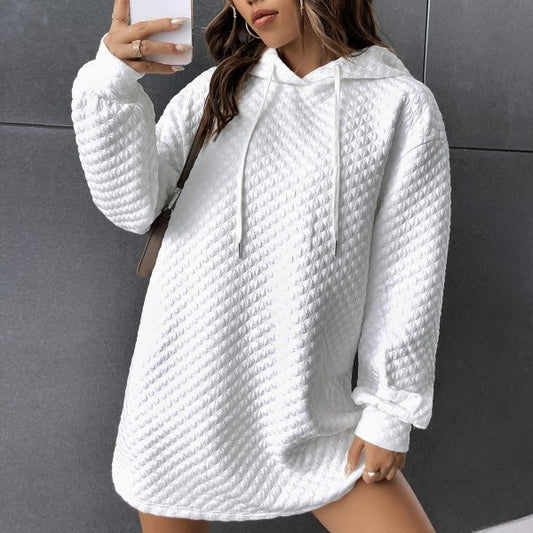 Waffle Casual Loose-fitting Hoodie